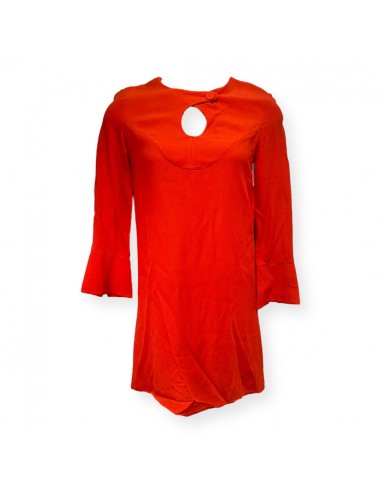 Long-Sleeve Cady Mini Dress in Safety Orange Designer Derek Lam, Size M l'évolution des habitudes 