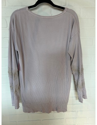 Cream & Purple Top Long Sleeve Designer Johnny Was, Size M Les magasins à Paris