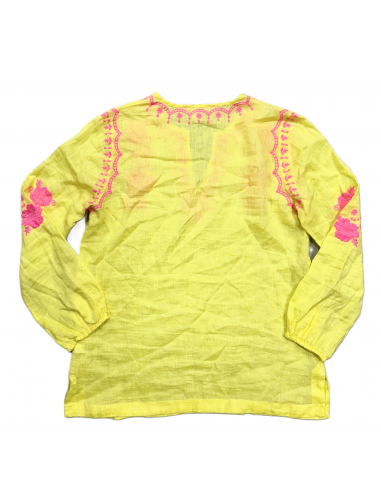 Pink & Yellow Top 3/4 Sleeve Designer By Lilly Pulitzer, Size: M de pas cher