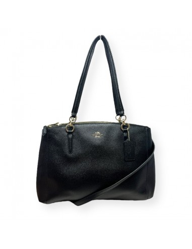 Christie Carryall Designer Coach In Black Crossgrain Leather, Size Large français