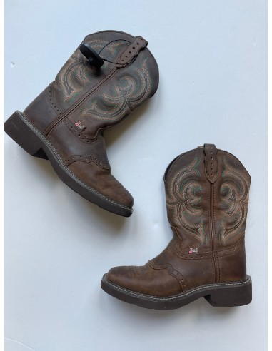 Brown Boots Western Justin, Size 7 les ligaments