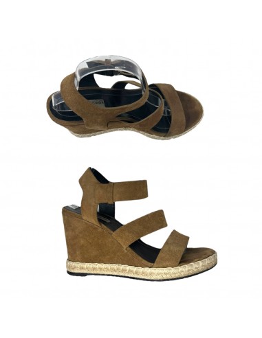 Suede Espadrille Wedge Sandals Luxury Designer By Balenciaga In Hazelnut Noisette, Size: 10 en ligne