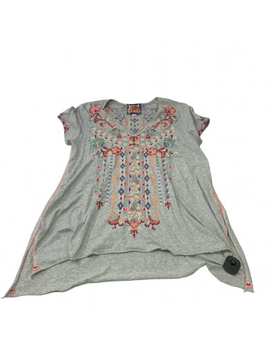 Top Short Sleeve Designer By Johnny Was In Grey, Size: M Jusqu'à 80% De Réduction