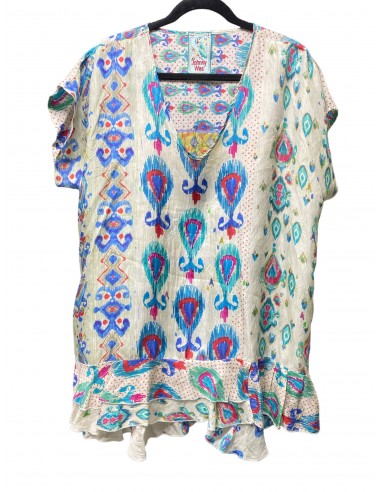 Tunic Designer By Johnny Was In Paisley Print, Size: L pas chere